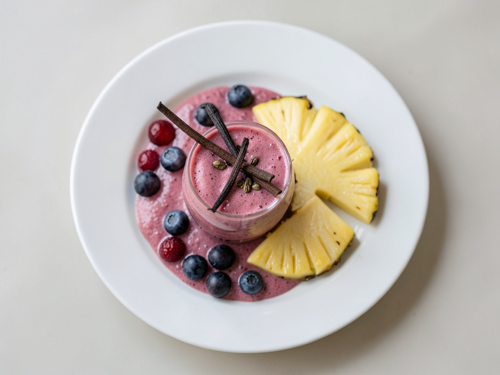 Fruchtiger Shake aus Ananas und Erdbeeren
