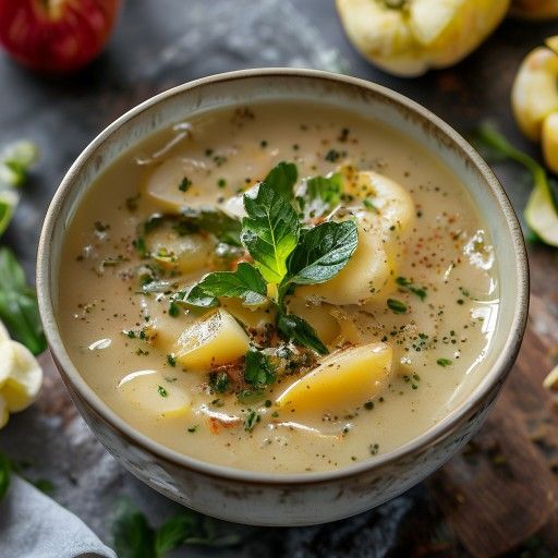 Sopa cremosa de manzana y coliflor