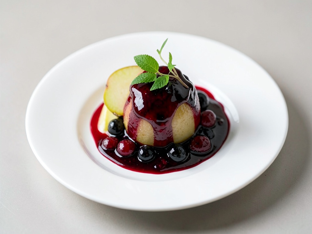 Gelatina frutal de manzanas y moras