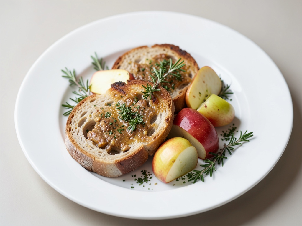 Tostadas con manzana y mejorana