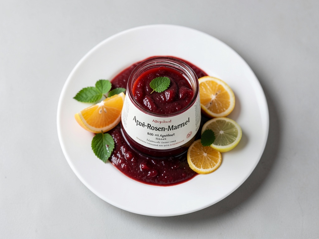 Mermelada de manzana y pétalos de rosa