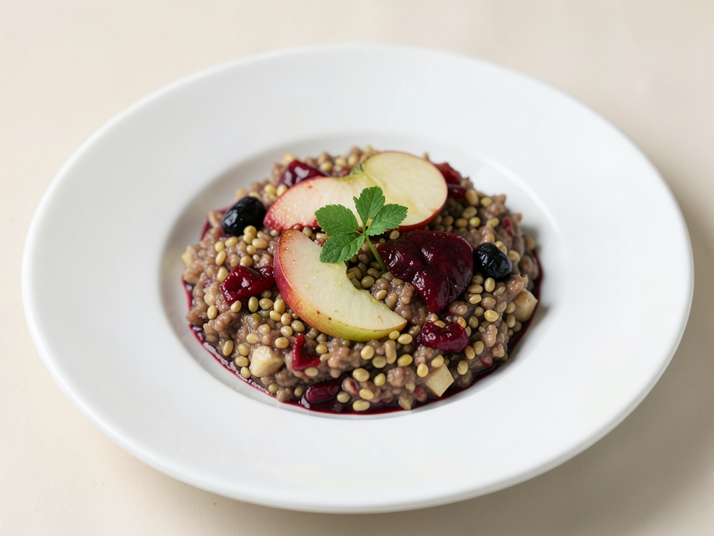 Porridge di miglio con mele e bacche di olivello mare