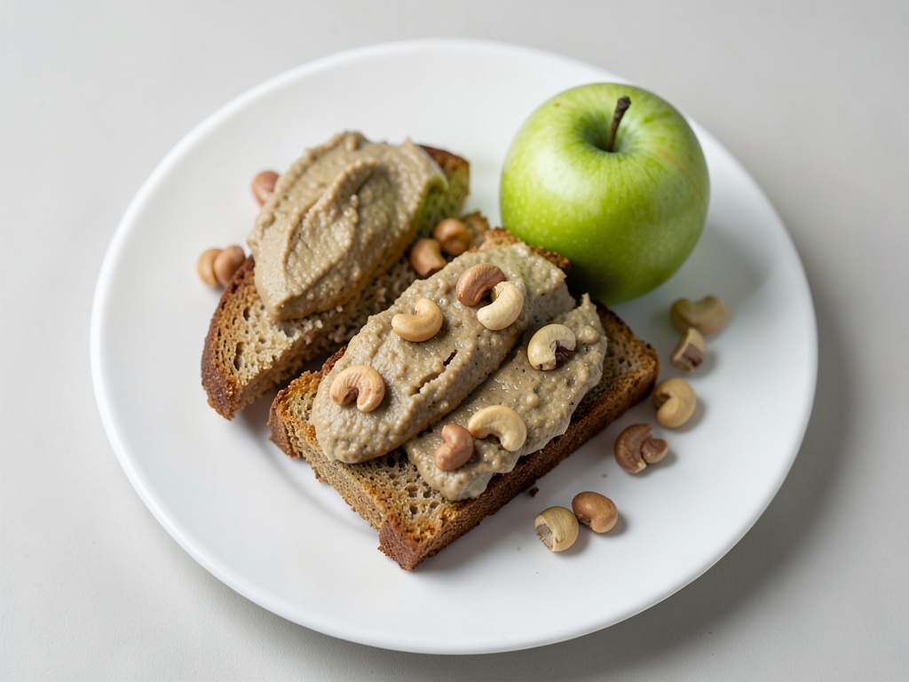 Sándwich de manzana con mantequilla de cacahuete
