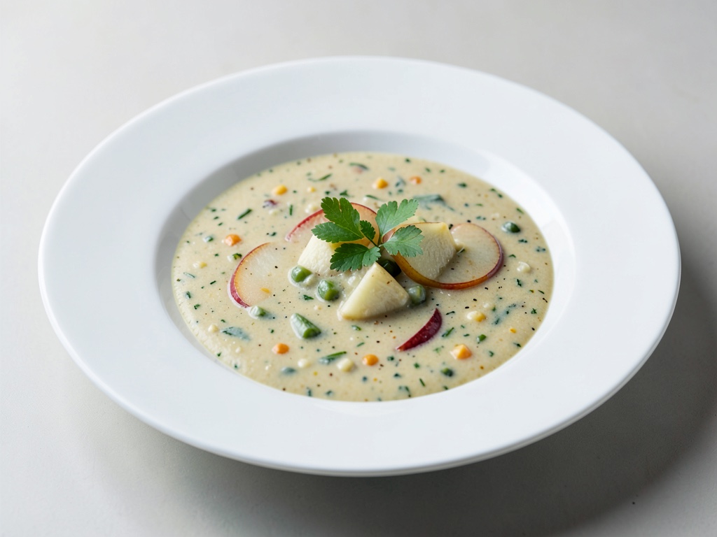 Sopa cremosa de manzana y apio