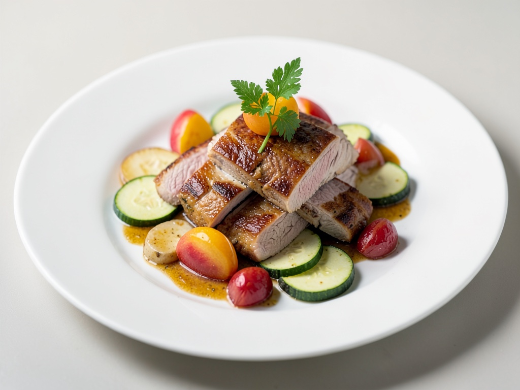 Straccetti di tacchino teneri con albicocche e zucchine