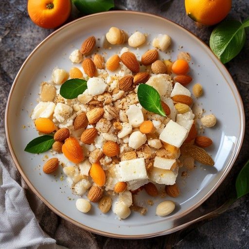 Dessert di albicocche con mandorle