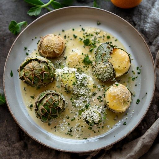 Käse-Soufflé in Artischocken