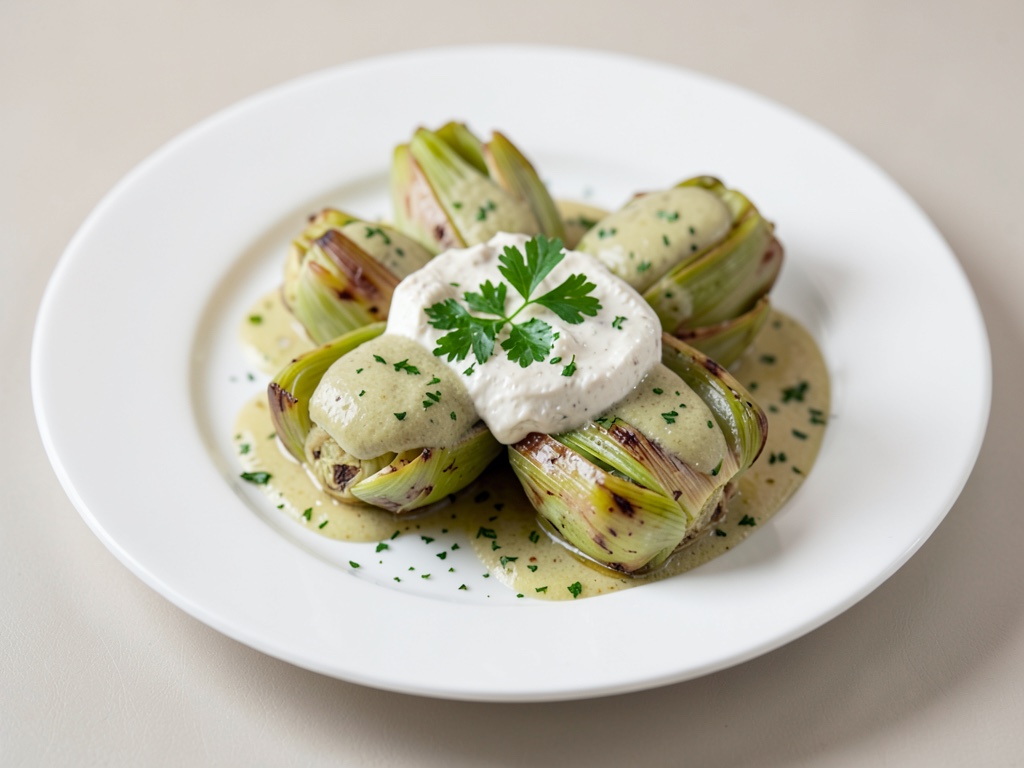 Carciofi con dip al Roquefort
