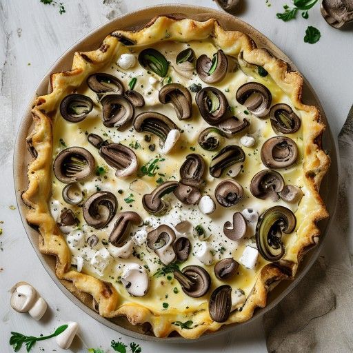 Herzhafte Quiche mit Artischocken, Pilzen und Feta