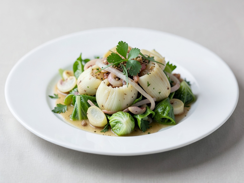 Insalata fresca di carciofi e cipolle