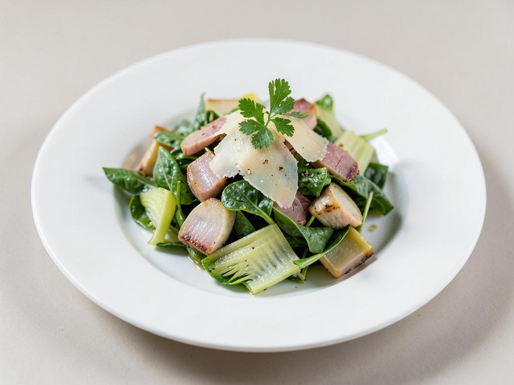 Ensalada fresca de alcachofas con parmesano