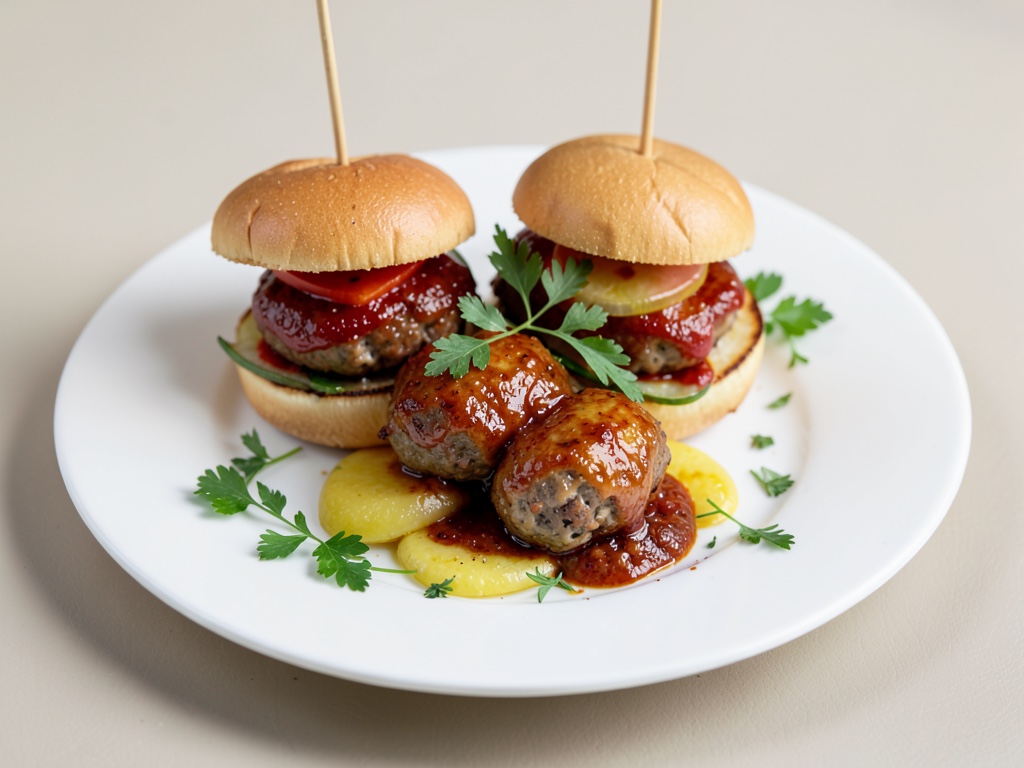 Hamburger asiatici con polpette di carne glassate