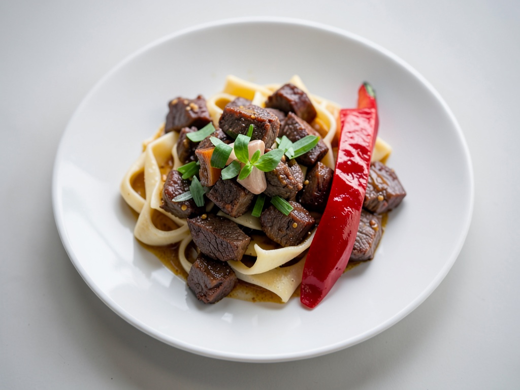 Manzo asiatico con noodles