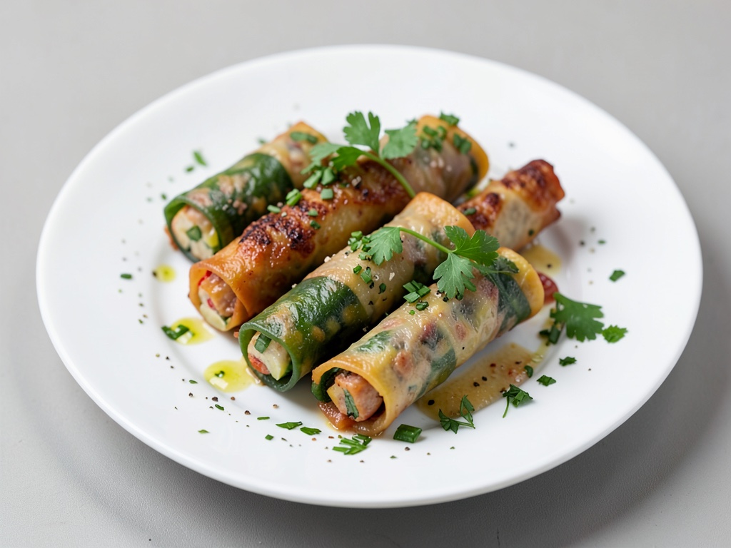 Frühlingsrollen mit Hähnchen und Gemüse