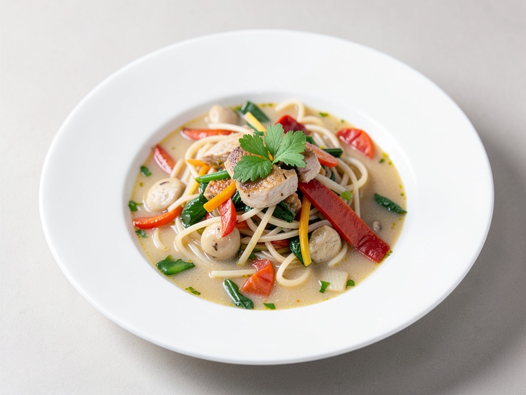 Leichte Nudel-Gemüse-Suppe aus Asien