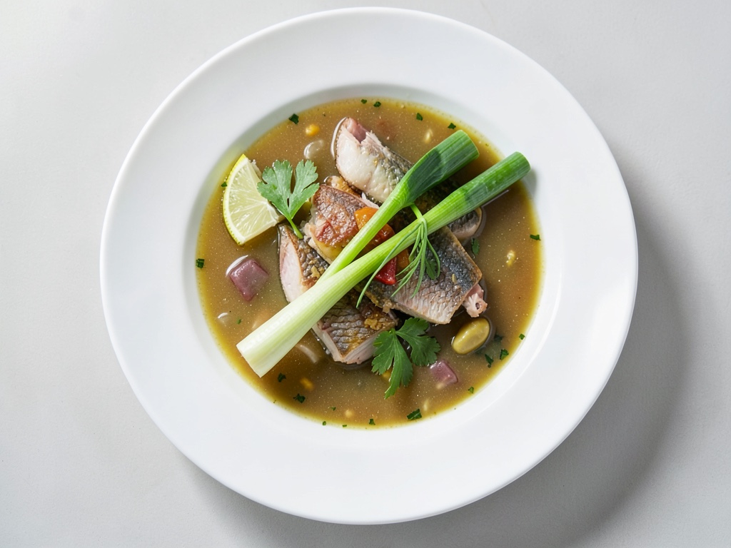 Zuppa di pesce aromatica con nota asiatica