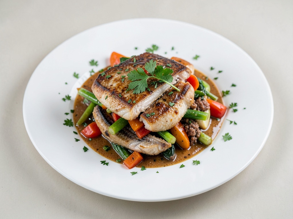 Padella veloce di pesce e verdure asiatica