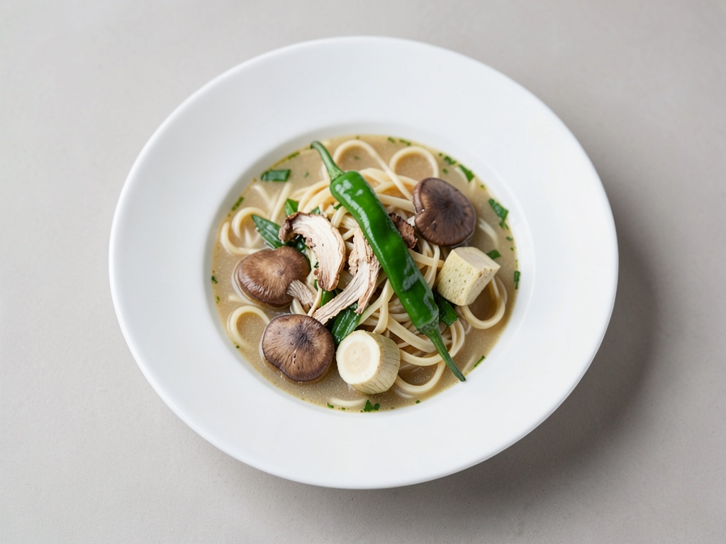 Leichte Nudelsuppe mit asiatischem Gemüse