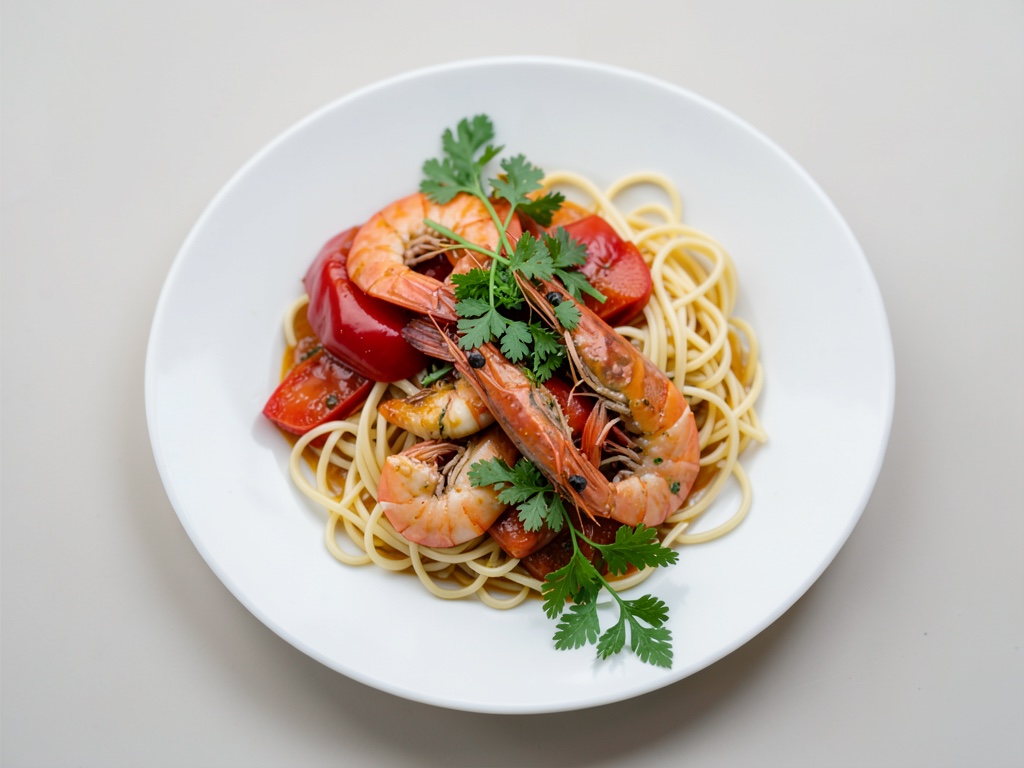 Asiatische Nudelpfanne mit Garnelen