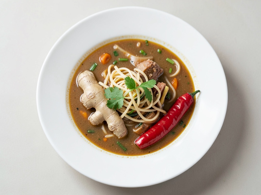 Leckere asiatische Nudelsuppe