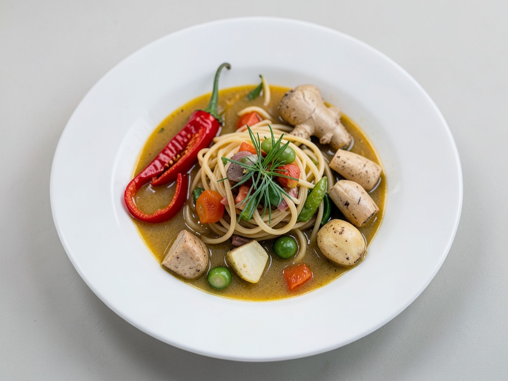 Leckere asiatische Gemüsenudelsuppe