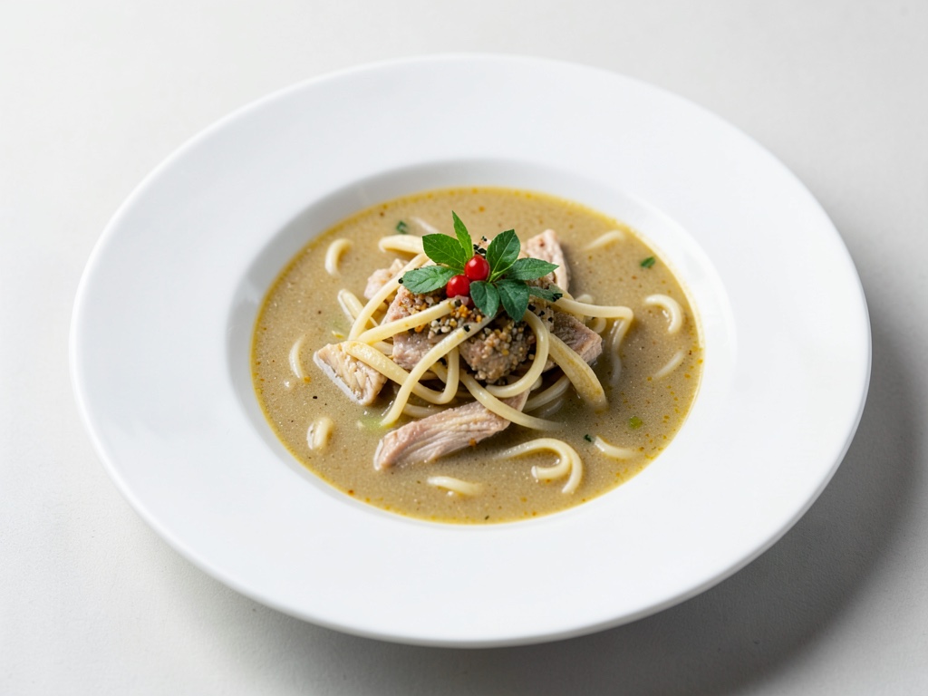 Schnelle Hähnchen-Nudelsuppe mit Kokos-Aroma