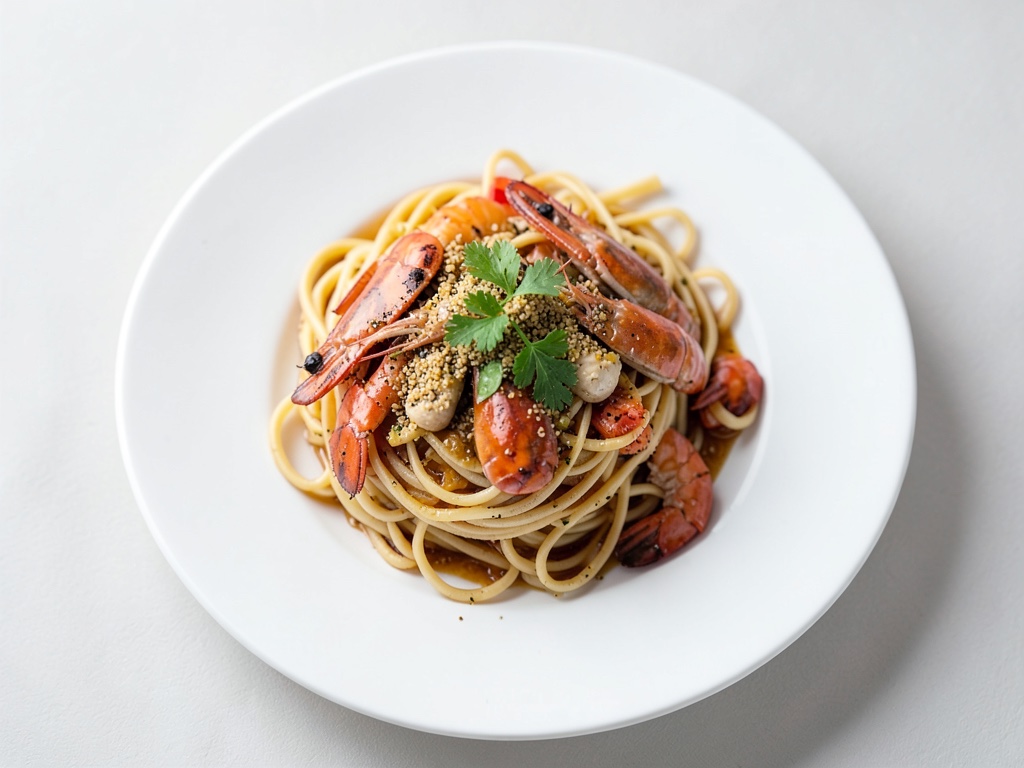 Noodles di riso veloci con gamberi