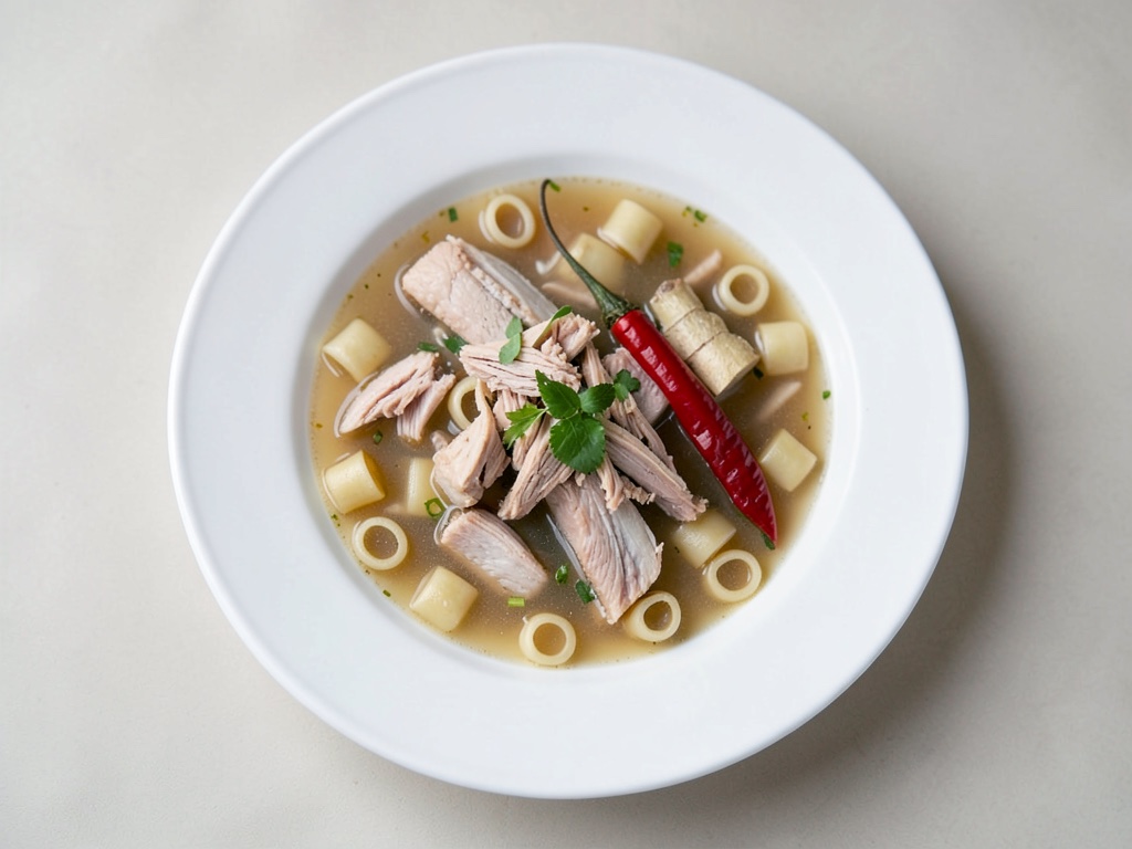Sopa aromática de albóndigas de pescado con fideos de vidrio