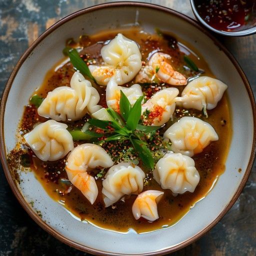 Tasche di pasta asiatiche (Dim Sum) con salsa