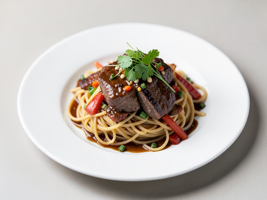 Asiatisches Rindfleisch mit Nudeln