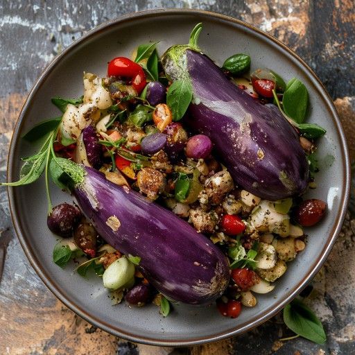 Barchette di melanzane ripiene di carne macinata e verdure