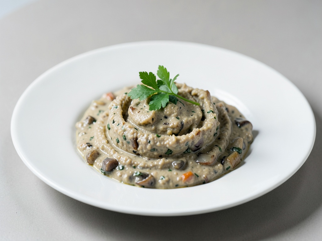 Salsa cremosa de berenjena y albahaca