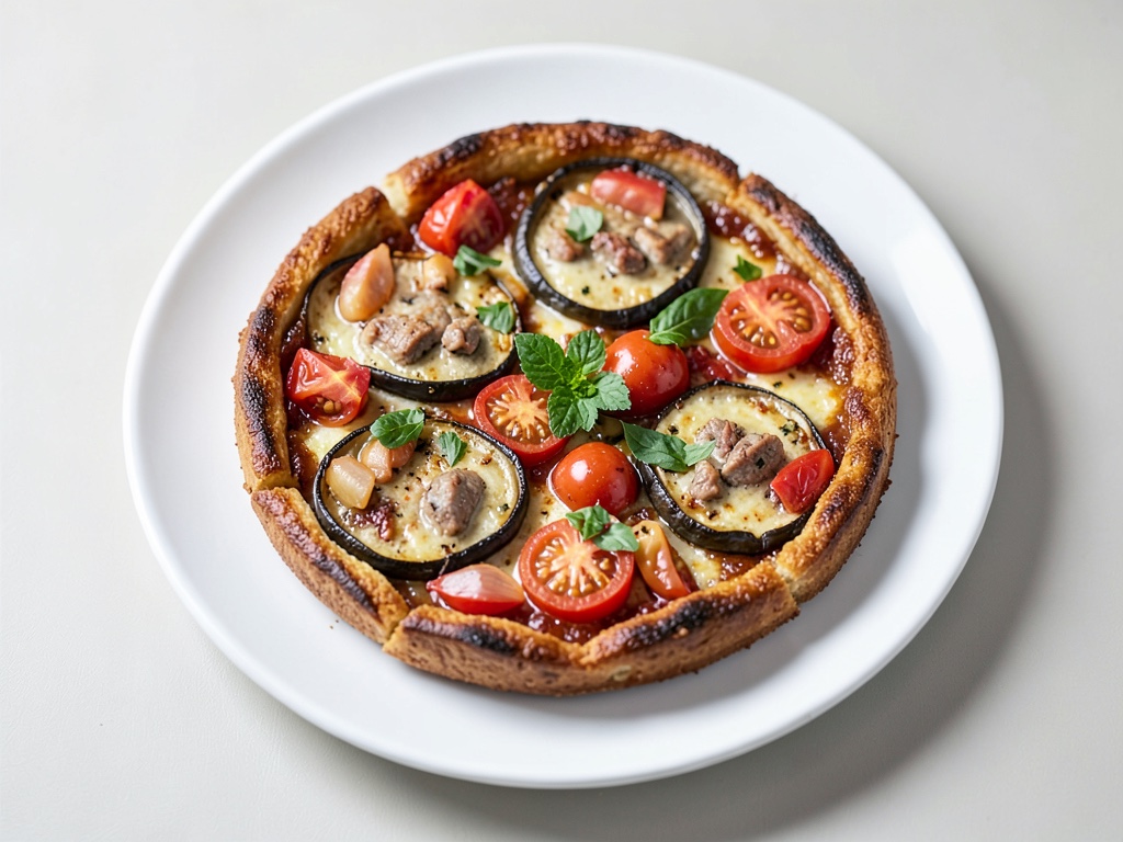 Tarte Tatin d'agneau et aubergines salée