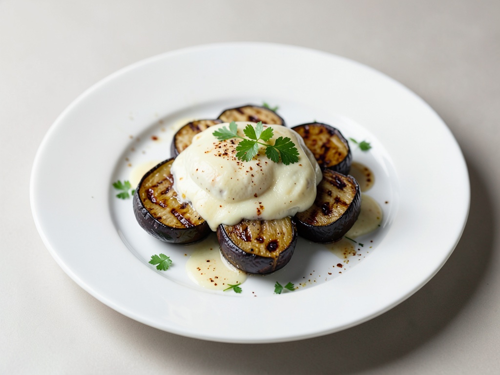 Gegrillte Auberginen mit Schmelzkäse