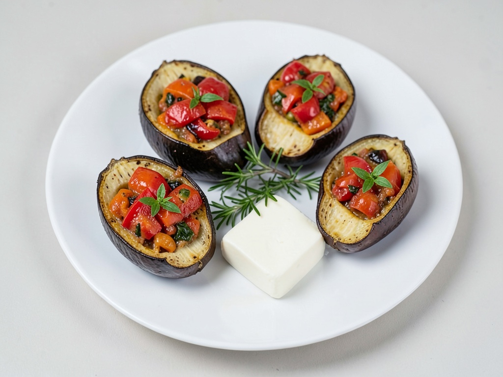 Barchette di melanzane con ripieno di pomodoro e mozzarella