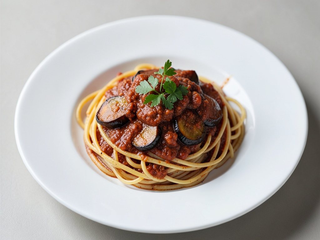 Spaghetti mit Auberginen-Soße