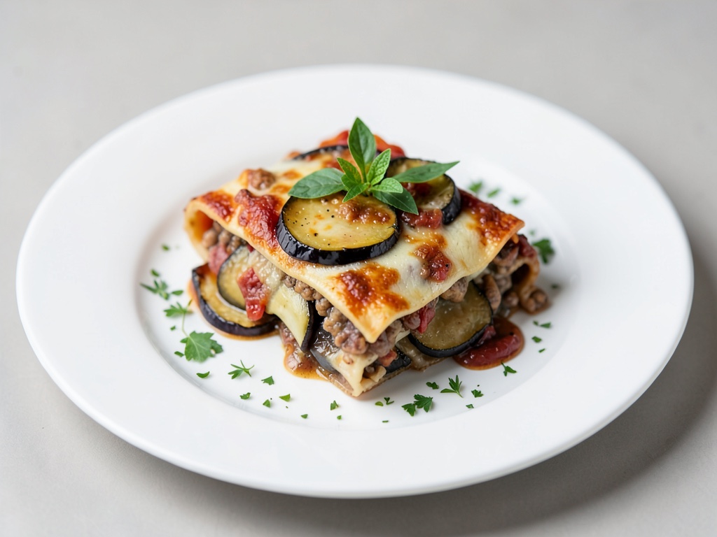 Vollkorn-Lasagne mit Auberginen