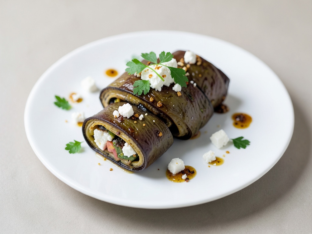 Rotelle di melanzane fresche con feta
