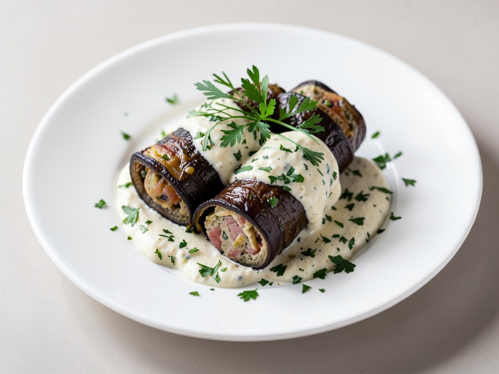 Rotelle di melanzane con formaggio fresco alle erbe