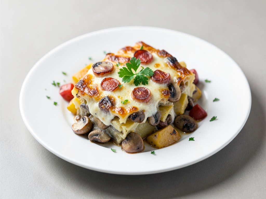 Gratin de pommes de terre aux champignons