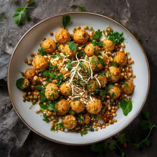 Polpette di lenticchie croccanti con salsa cremosa di arachidi