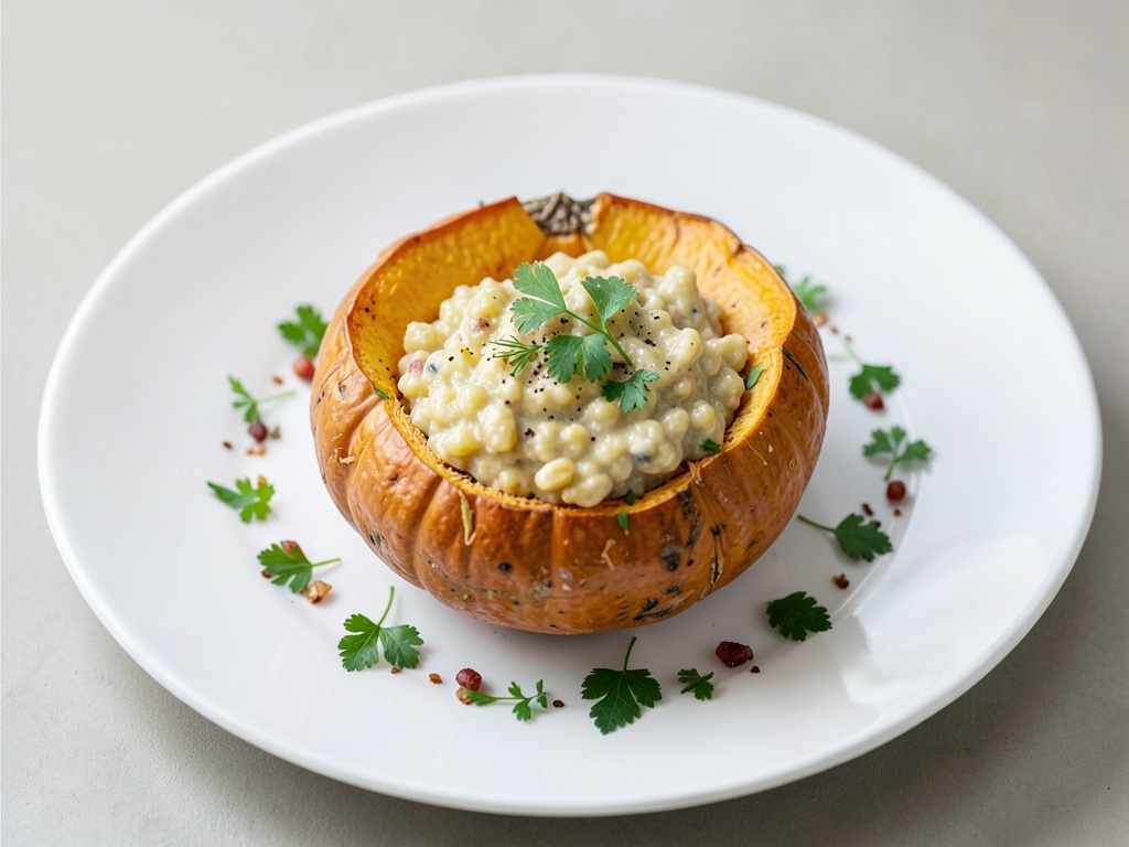 Zucca cava con risotto cremoso