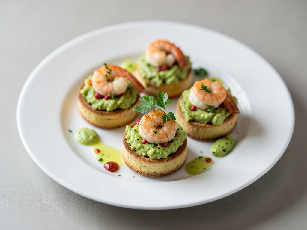 Tartellette di avocado con gamberi