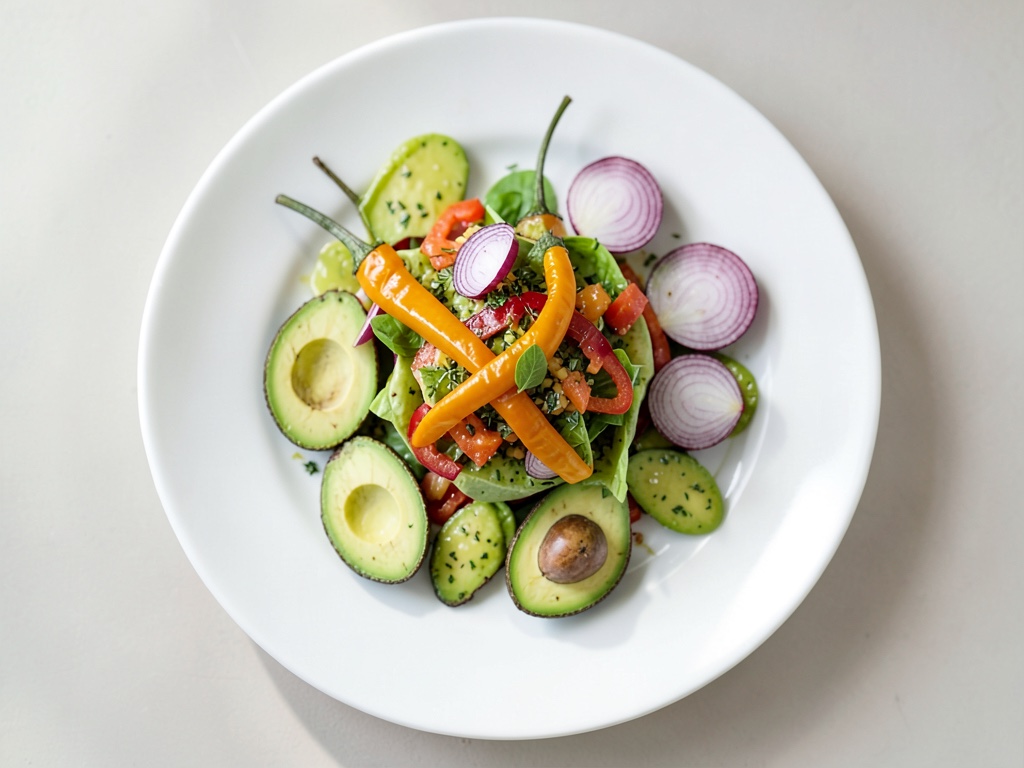 Insalata croccante di peperoni e avocado