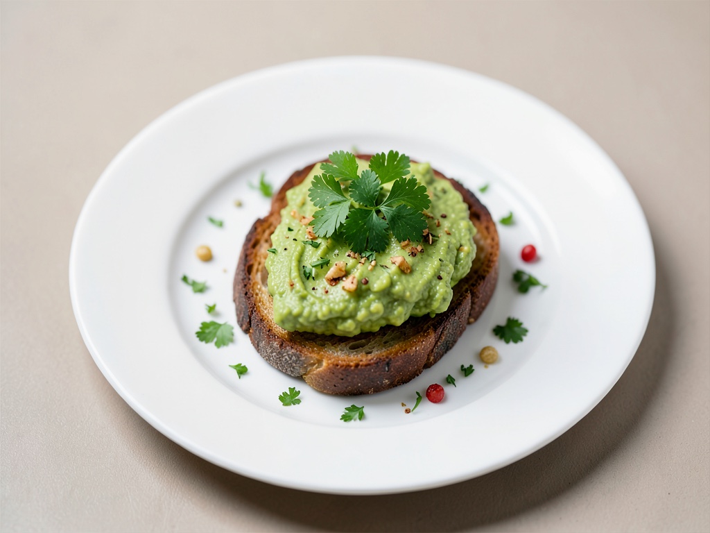 Tostada de aguacate con cilantro fresco