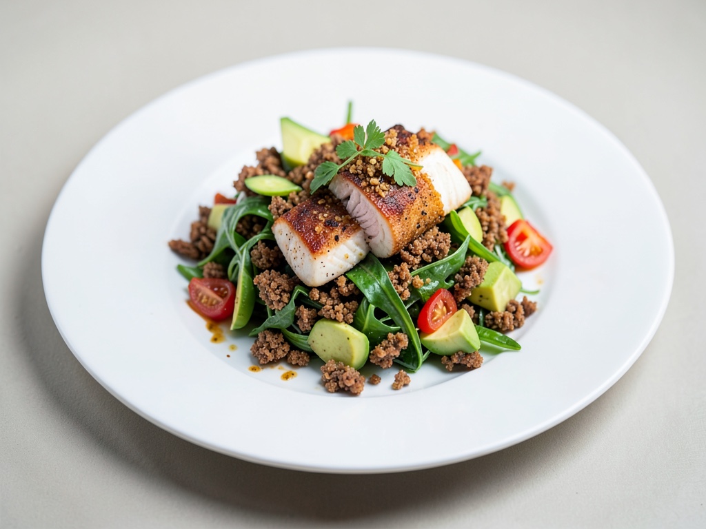 Insalata croccante di Pumpernickel con Merluzzo e Avocado