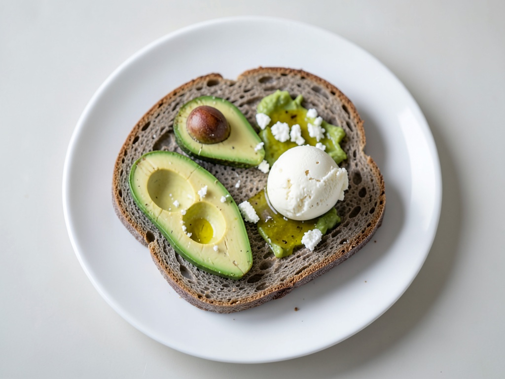 Gegrillte Avocado mit Feta auf geröstetem Brot