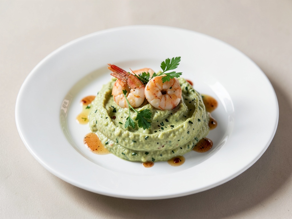 Dip cremoso de aguacate con gambas