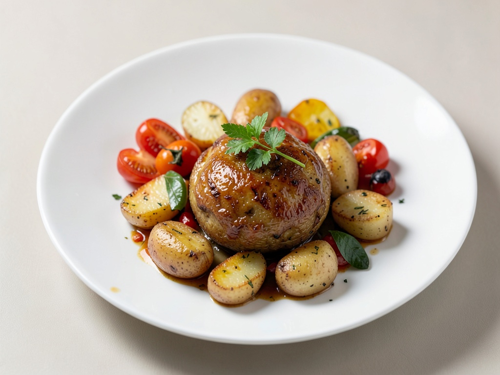 Patate al forno con verdure mediterranee