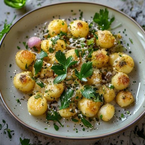 Gnocchi croccanti all'aglio orsino